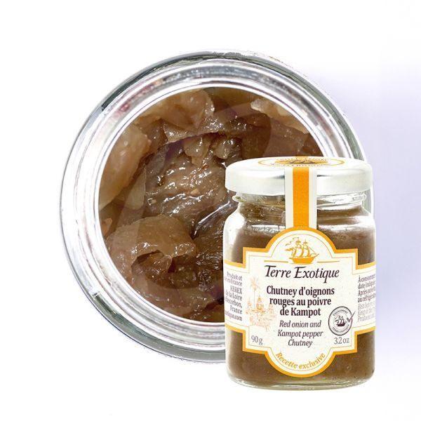 Rode ui chutney met Kampot peper